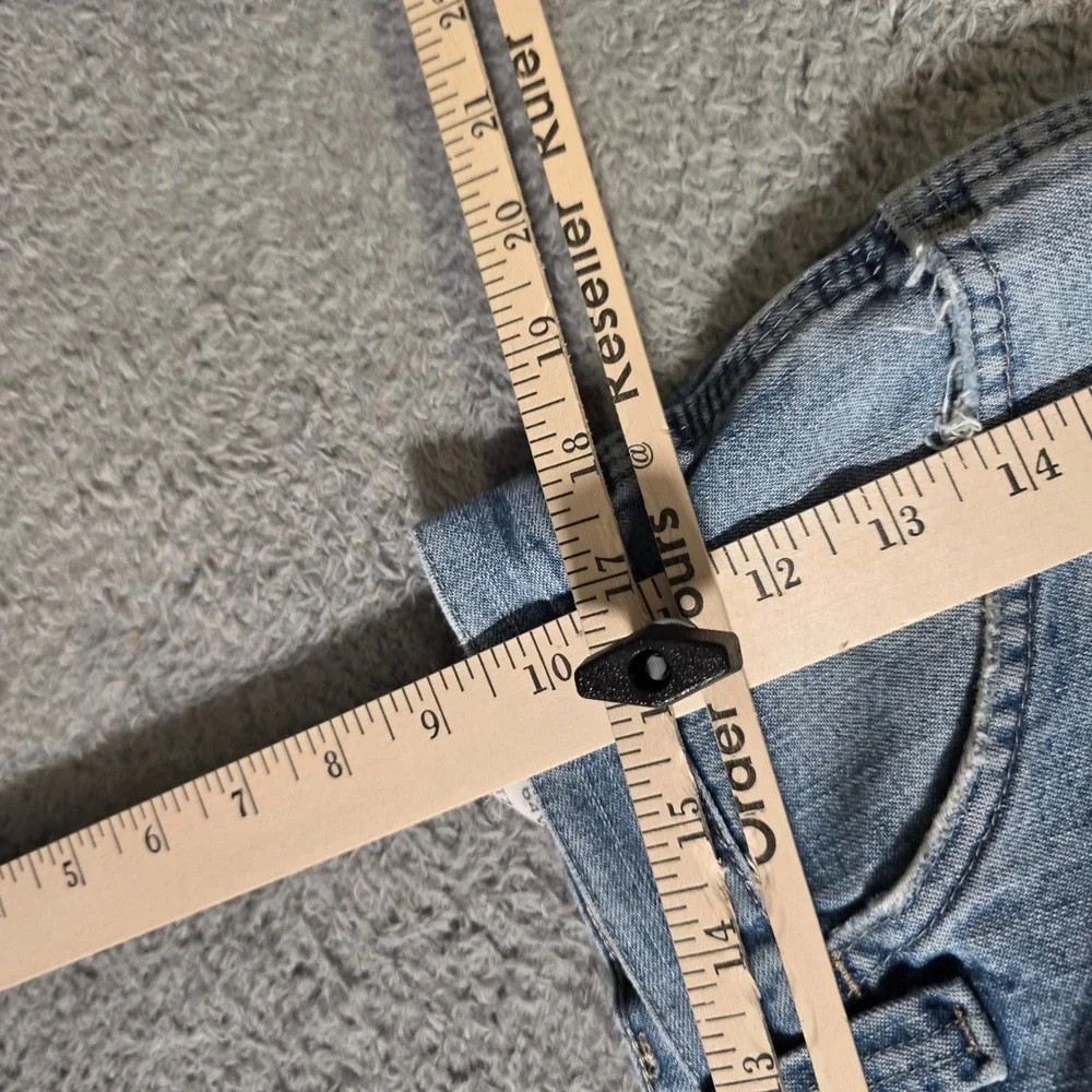 Wrangler Mens 38 Carpenter Shorts Light Blue Denim Relaxed Fit 64WC4AI